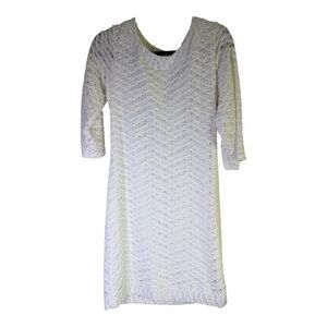 Papillon Blanc White Textured Knit Dress M